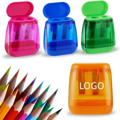 Plastic Dual Hole Manual Pencil Sharpener